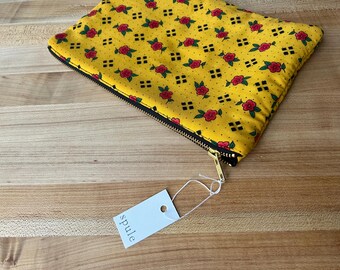 Zipper Pouch - Marigold Rose Cottage Print