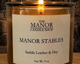 Manor Stables Candle- Saddle Leather & Hay Scent, Medieval Stable Candle, Fantasy, DnD Gift, RPG Decor