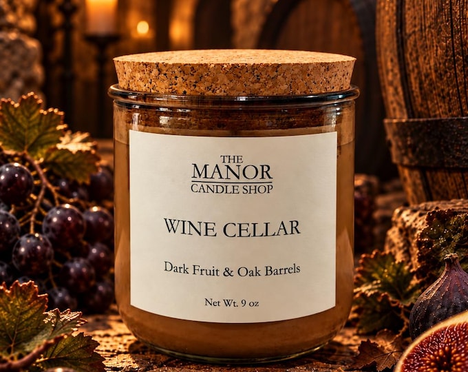 Wine Cellar Candle – Dark Fruit & Oak Barrels Scent.