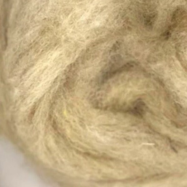 4oz. Carded Dark Fawn Corriedale Wool Silver (Roving) for Needle or Wet Felting or Spinning FREE SHIPPING