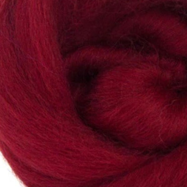 4oz Ruby Combed Corriedale Wool Premium Top Roving for Needle or Wet Felting or Spining FREE SHIPPING