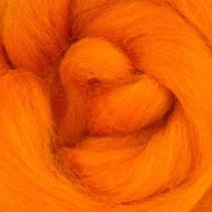 4oz. Clementine Combed Corriedale Wool Premium Top Roving for Needle or Wet Felting or Spinning FREE SHIPPING