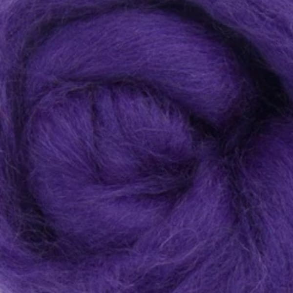 4oz.  Amethyst Combed Corriedale Wool Premium Top Roving for Needle or Wet Felting Felting or Spinning FREE SHIPPING