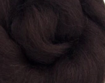 4oz. Mocha Colored  Combed Corriedale Wool Premium Top Roving for Needle Felting,  Wet Felting or Spinning FREE