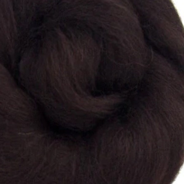 4oz. Mocha Colored  Combed Corriedale Wool Premium Top Roving for Needle Felting,  Wet Felting or Spinning FREE