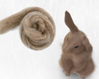 4oz Bunny Color Carded Corriedale Wool Sliver (Roving) for Needleor Wet Felting or Spinning FREE SHIPPING
