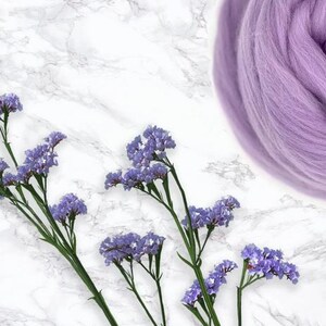 4oz Lavender Carded Corriedale Wool Sliver, 4oz, Felting & Spinning Fiber