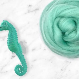 4oz.  Aqua Color Carded Corriedale Wool Sliver (Roving) for Needle Felting or Spinning FREE SHIPPING