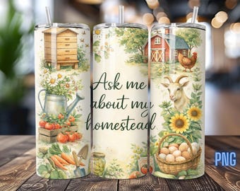 Homesteading Inspired Tumbler Wrap,  PNG (Digital Download)