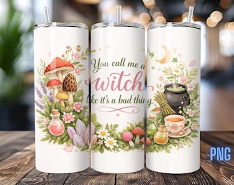 Witchy Cottage Inspired Tumbler Wrap, cottage core PNG (Digital Download)