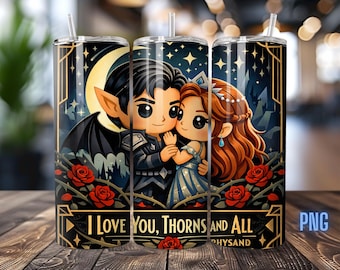 ACOTAR inspired 20oz tumbler wrap, Feyre, Rhysand, A Court of Thorns and Roses