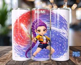 Kpop Demon Hunters Inspired Tumbler Wrap,  Rumi PNG (Digital Download)