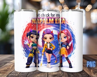Kpop Demon Hunters Inspired Tumbler Wrap,  Napalm Era PNG (Digital Download)