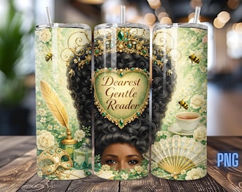 Bridgerton Queen Charlotte Tumbler Wrap, Dearest Gentle Reader PNG (Digital Download)
