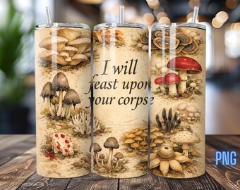 Mushroom Inspired Tumbler Wrap, decomposers PNG (Digital Download)