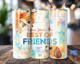 Fox & Hound Disney inspired 20oz tumbler wrap, fox, hound, best friends