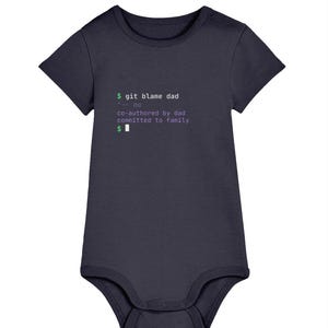 Body para bebé con la frase "Git Blame Dad", de algodón orgánico, regalo para papá primerizo, body divertido para programadores, regalo para baby shower con temática tecnológica.