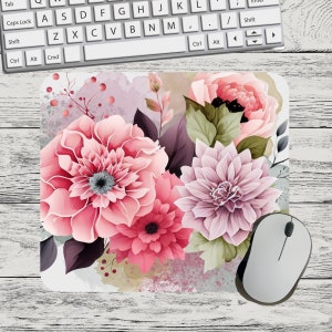 Big Pink Peony Flower Mouse Pad Sublimation, Square Round Mouse Pad Template, Digital Mouse Pad PNG, Sublimation Mouse Pad PNG, Flower PNG