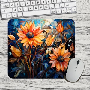 Sunflower 3 Colorful Flower Mouse Pad Sublimation Square Round  Template Digital Mouse Pad PNG Sublimation Mouse Pad PNG, Sunflower png