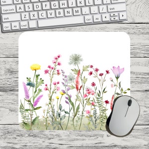 Wildflower Field Mix Floral Flower Mouse Pad Sublimation Square Round Mouse Pad Template Mouse Pad PNG Sublimation Mouse Pad PNG Flower PNG