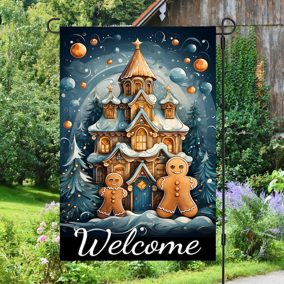 Weihnachts-Gartenflagge Mit Lebkuchenmann – 30,5 X 45,7 Cm, Doppelseitig, Polyester