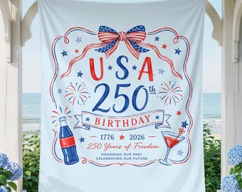 Tapiz del 250 aniversario de EE. UU., telón de fondo para fiesta patriótica, tapiz americano, decoración del 4 de julio, Día de la Independencia, decoración para barbacoa