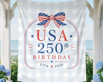 Tapiz del 250 aniversario de EE. UU., telón de fondo para fiesta patriótica, tapiz americano, decoración del 4 de julio, Día de la Independencia, decoración para barbacoa