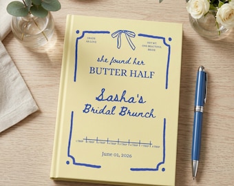 Libro de firmas personalizado para el brunch nupcial de Butter Half, diario de boda para la futura novia, regalo de recuerdo para la despedida de soltera, libro de recuerdos.