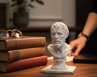 Seneca Bust Sculpture | Stoic Philosopher Statue | Roman Stoicism Decor | Desk Ornament | Classical Bust | Gift for Thinkers