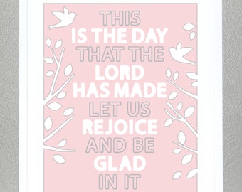 Nursery Decor - Bible Verse - Psalm 118:24 (pink) - 11x14