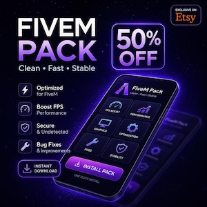 FiveM Pack: Optimized Performance, Stability, Bug Fixes (Digital Download)