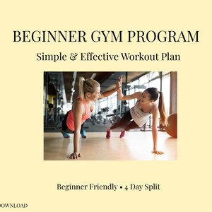 Beginner Gym Workout Plan – Simple Fitness Program PDF – Full Body Training Guide – Easy Gym Routine