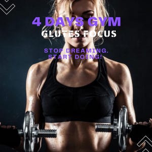 Glute Workout Program 4 Days – Build Booty Gym Plan – Hypertrophy Training PDF – Glute Growth Guide