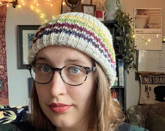 Pseudo Sailor Beanie - DIGITIAL PATTERN - Simple watch cap knitting pattern