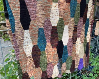 Knit Coffin Quilt - DIGITAL PATTERN - Pieced Join-as-you-go Garter Quilt - Halloween Memorial Graveyard