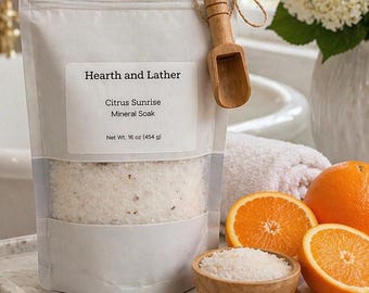 Bath Soak | Citrus Sunrise | Mineral Salts | Relaxing Spa Soak | Self Care Gift