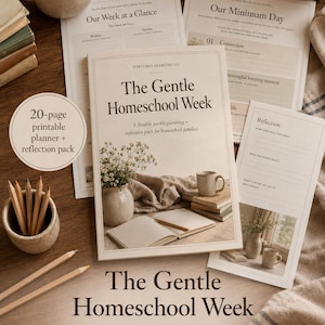 Gentle Homeschool Planner Printable, Weekly Homeschool Rhythm & Reflection, Early Years Primary Homeschool PDF