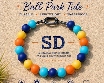 Beaded Dog Collar Ball Park Tide Colorful Rubber Beads Handmade Dog Necklace