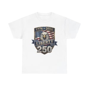 Liberty 250 Eagle Shield Vaterländisches T-Shirt USA 1776-2026 Jubiläum Amerikanische Flagge Mosaik Tee