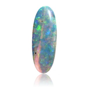 Solid Boulder Opal Long Oval Glittery Cabochon for Jewelry Making Pendant Necklace Ring 1.59 Carat 2082K003
