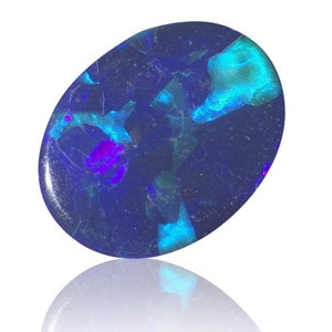 Blue Opal Doublet Cabochon Earring Stone Opal Australian Necklace Gemstone Opal Ring Unset 1.17 Carat 1880B001