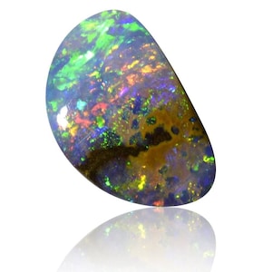 Solid Winton Boulder Opal Half Circle Cabochon for Jewelry Opal Necklace Ring Bracelet Boho Style 1.21 Carat 1884B003