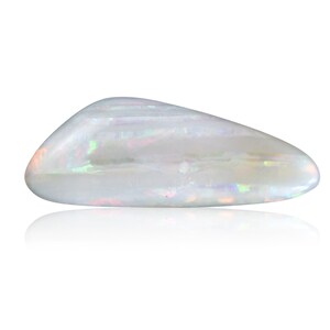 Iridescent cabochon, freeform marble opal, double sided opal, chromatic gemstone 2.51 carat, long cab, iridescent Necklace Stone, 2986C026 image 1