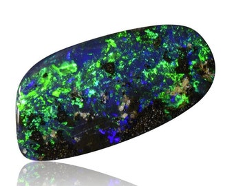 Loose Cabochon Solid Boulder Opal Blue Freeform for Jewelry Making Pendant Necklace Ring 1.58 Carat 1884B001