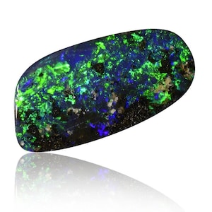 Loose Cabochon Solid Boulder Opal Blue Freeform for Jewelry Making Pendant Necklace Ring 1.58 Carat 1884B001