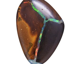 Matrix Opal, freeform cabochon, pendant-making stone, 9.92 carats, polished opal, blue, green, brown necklace stone 3002F003