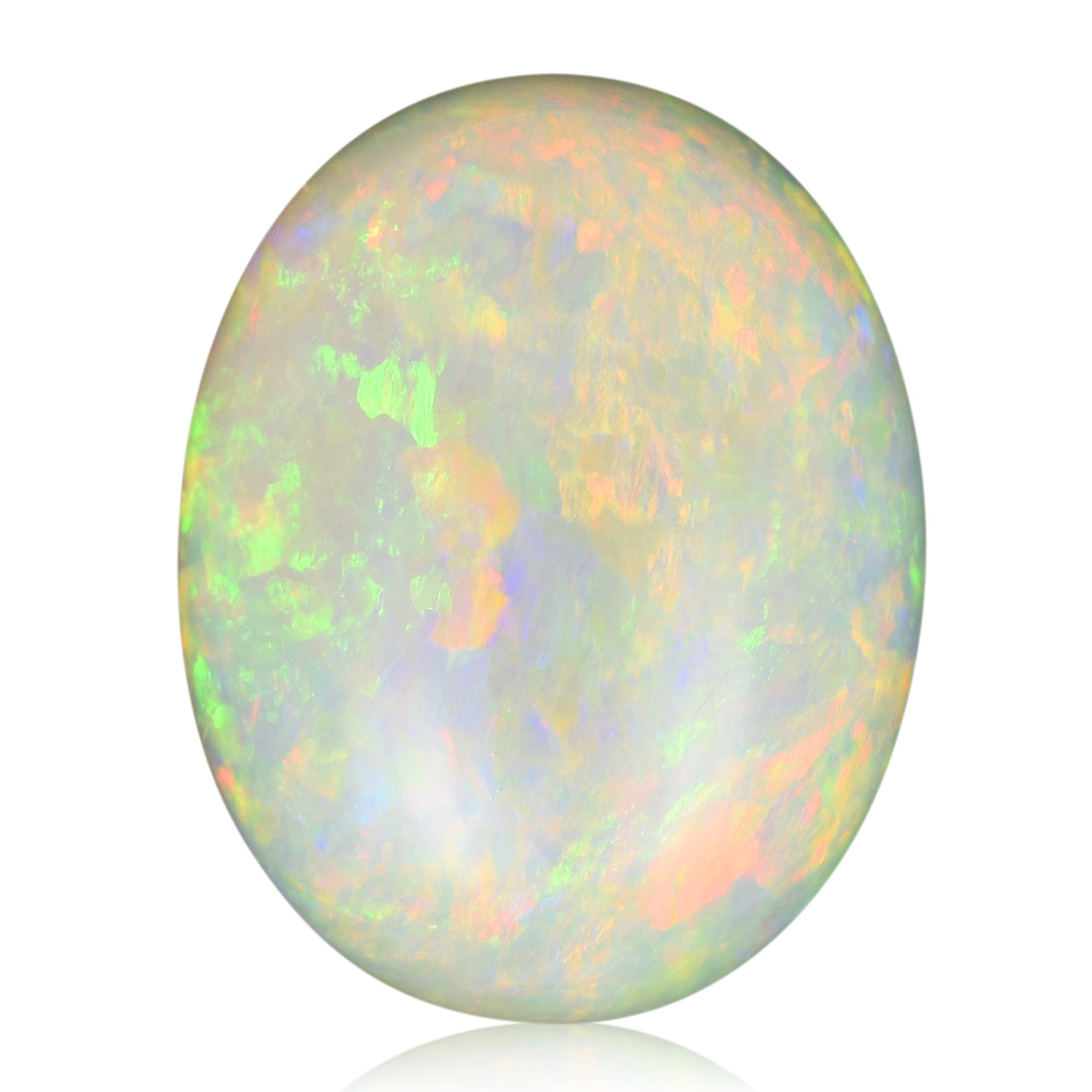 Crystal Opal, Loose Oval Cabochon, Pastel Peachy Fire Gemstone, 5.23 Carat, Cabochon for Making Necklace 2895F002