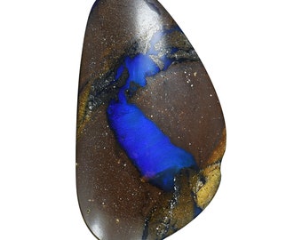 Australian Solid Matrix Opal Fancy cabochon, pendant-making stone,5.65 carats, polished opal, brown, blue necklace stone 3002J002