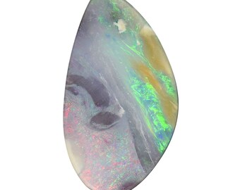 Sakura, Australian Solid Boulder Opal Freeform cabochon, pendant-making stone, 4.2 carat, light violet, green, pink necklace stone 3001DD002