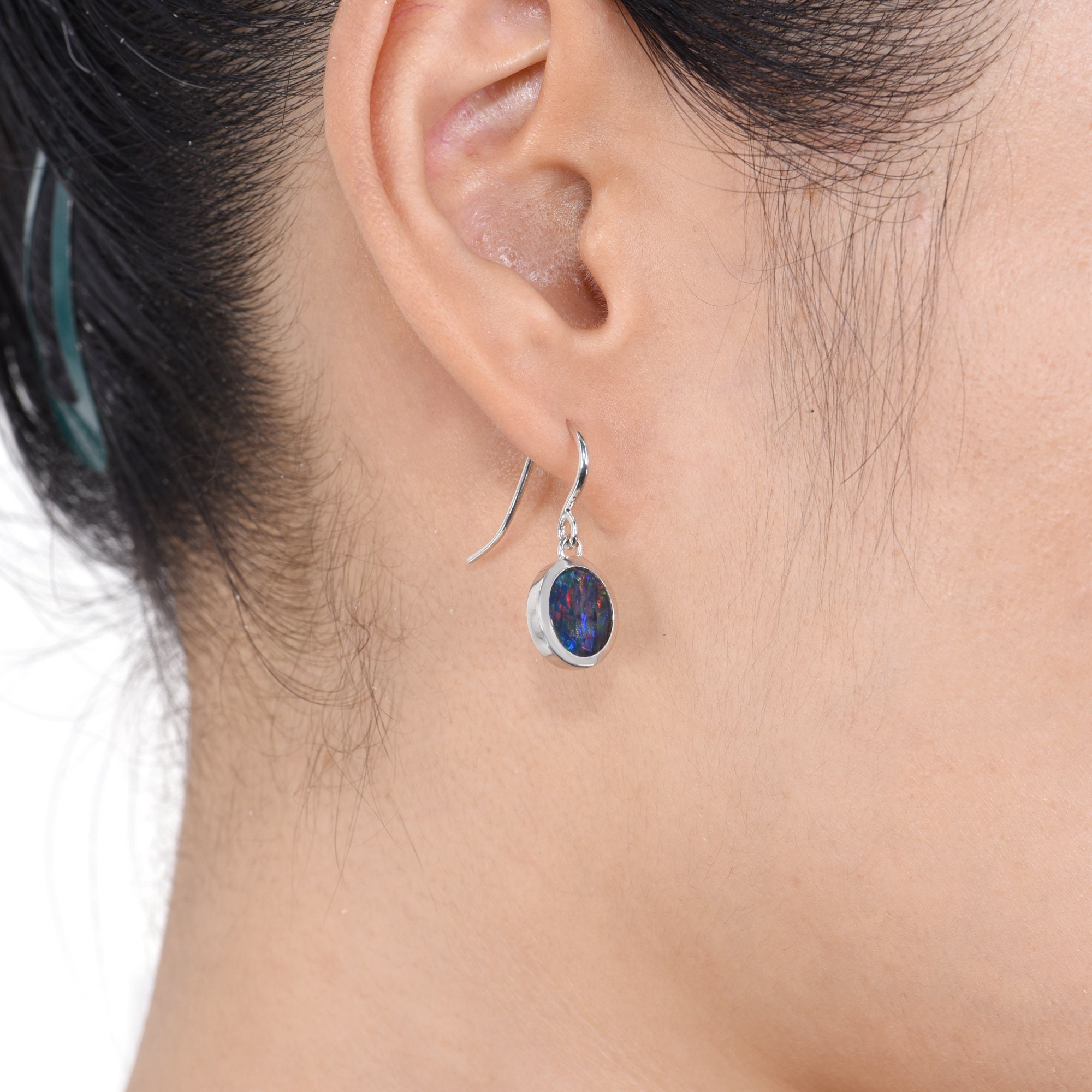 REDSUN Orecchini da donna con opalo/pietra di luna in argento Sterling